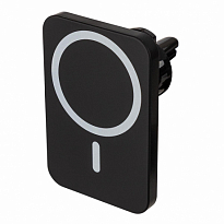 Держатель телефона магнитный на дефлектор с беспроводной зарядкой SW X15 USB-A/QC3. SKYWAY S00301055